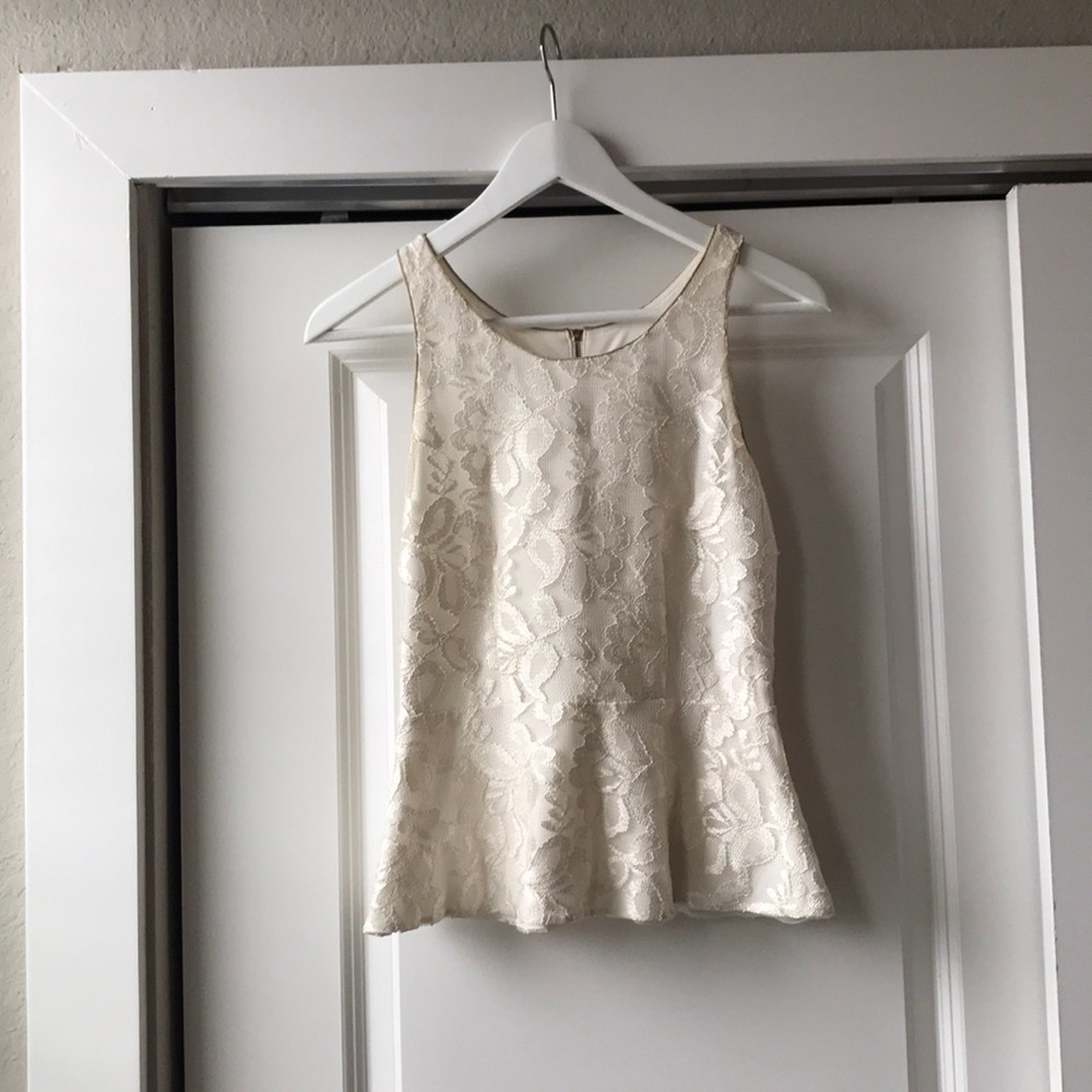 Lace, peplum top